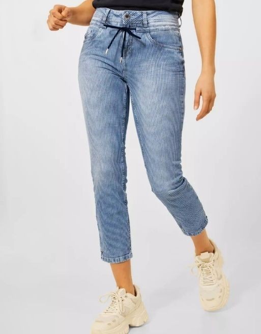 Slim-fit jeans met strepen